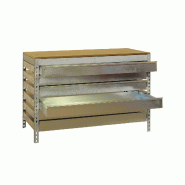 SimonRack Établi d’atelier avec tiroirs, 1510x760 mm, 6 tiroirs, Charge 600 kg, Galvanisé - BT-5 - argenté métal 8435104932940