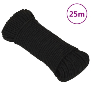Vidaxl corde de travail noir 4 mm 25 m polyester 152802
