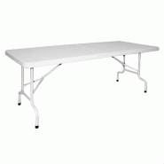 Aranaz MUEBLEAR - Table pliante 180x75x74 cm en bois de hêtre - blanc multi-matériau 60107