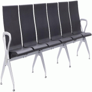 CLP Banc d'attente Ermin Noir /6 places - noir plastique 326896