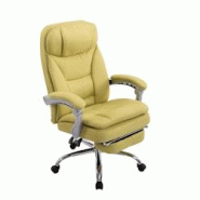 CLP Fauteuil de bureau Troy en tissu avec repose-pieds Vert - vert textile 191697234 CLP Fauteuil de bureau Troy en tissu avec repose-pieds Vert - vert textile 191697234