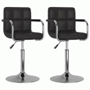 Décoshop26 - Set de 2 chaises de salle à manger siège pivotant hauteur réglable en PVC noir DEC025722 - noir 3000255404469 Décoshop26 - Set de 2 chaises de salle à manger siège pivotant hauteur réglable en PVC noir DEC025722 - noir 3000255404469