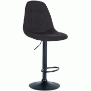 Décoshop26 - Tabouret de bar x1 avec repose-pieds hauteur réglable pivotant assise en tissu noir cadre métallique noir 10_0004841 - noir 3000252319674 Décoshop26 - Tabouret de bar x1 avec repose-pieds hauteur réglable pivotant assise en tissu noir cadre métallique noir 10_0004841 - noir 3000252319674