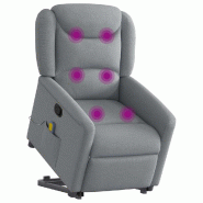 Fauteuil de massage inclinable Gris clair Tissu Modèle Uerlonara - 8721102961861