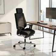 Fauteuil ergonomique Azkar en tissu - Sokoa - Noir