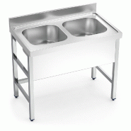FRICOSMOS Evier avec support 2C 1400x600x850 mm. Dimensions de la cuve 500x400x250 mm. - inox 054826OST