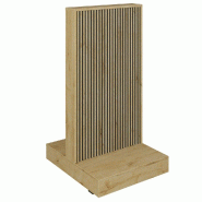 Gondole double face Vertigo T01 MDF noir et chêne clair 64x74x125cm