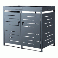 Helloshop26 - Cache poubelle extérieur 122 x 132 x 80 cm acier galvanisé gris 03_0006691 - 3001837682725 Helloshop26 - Cache poubelle extérieur 122 x 132 x 80 cm acier galvanisé gris 03_0006691 - 3001837682725