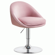 Helloshop26 - Chaise réglable fauteuil de bureau pivotant tabouret de bar avec dossier et socle en acier pour bar bureau coiffeuse 12_0004965 - 30002