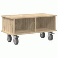 Helloshop26 - Meuble TV rectangulaire moderne avec rangement 68,5 x 35 x 35 cm en bois d'ingénierie chêne sonoma 02_0054741 - Bois massif 3000238639