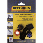 Kit de Buses Tous Traitements BERTHOUD - Spécial Désherbage - Buses Turbulence, Plat, Pinceau et Miroir