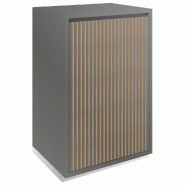 Meuble Vertigo T01 1 porte MDF naturel et gris alu - 60x47x93cm