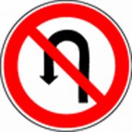 Panneau de signalisation - interdiction de faire demi tour