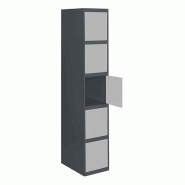 SimonRack Vestiaire Métallique 5 Portes avec Clé, 1800x300x500 mm, Anthracite/Gris - Simonlocker - noir métal 8425437106736