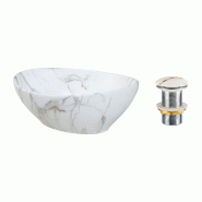 STELLAMEUBLES Set Vasque PATI – 40 cm avec bonde Click-Clack - 5907611673607