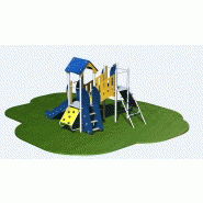 Structure de jeux combinees inox 2 tours avec passerelle gamme alpha - al21205i - crea equipements