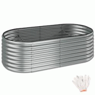 TecTake GmbH tectake Carré potager FLORMMA 200x100x60 cm argent - 405630 - argenté acier 405630 TecTake GmbH tectake Carré potager FLORMMA 200x100x60 cm argent - 405630 - argenté acier 405630