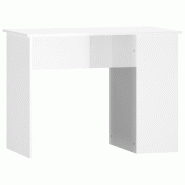 VidaXL Bureau Blanc brillant 100x55x75 cm Bois d'ingénierie Modèle Apex Balcon - blanc 823026
