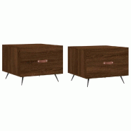 VidaXL Tables basses 2 pcs chêne marron 50x50x40 cm bois d'ingénierie Modèle Aero Select Pro - 829347