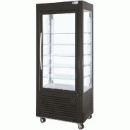 Vitrine 4 faces vitrées noire froid négatif ventilé classe t3 350 l... - P4FA80N
