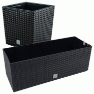 WellHome - Pot de fleurs 64L avec jardinière rectangulaire 17L - multicolore plastique PK5194