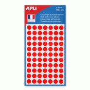 Apli Lot de 5 Etui de 462 pastilles adhésives rouges, diam. 8 mm (6 feuilles / cdt) - 3270241118339
