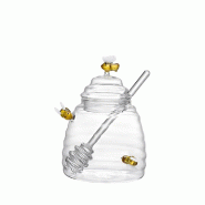 Aulica Pot à miel abeille en verre 500ml - transparent 248201