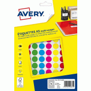 AVERY Lot de 5 Etui de 672 pastilles adhésives, diamètre 15 mm, coloris bleu (7 feuilles / cdt) - 5014702026614