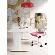 Bureau individuel Sigma - Mobel Linea - Blanc 9010, 180, Chêne grisé_0