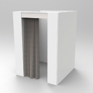 Cabine d'Essayage PMR Blanche Autoportante 154x154x210cm - Panneaux Feu M3 - Dimensions pour Fauteuil Roulant