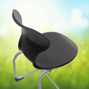 Chaise à Piètement Luge Recyclée - Coque en Polypropylène Recyclé - Fabrication Allemande  - EWS.5