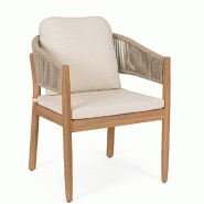 Chaise avec accoudoir Thiago bois d'acacia FSC 63 x 59,5 x 84 cm - par 2