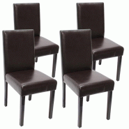 Décoshop26 - Lot de 4 chaises de salle à manger synthétique marron pieds foncés CDS04139 - marron 3000073558207
