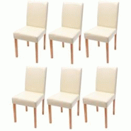 Décoshop26 - Lot de 6 chaises de salle à manger cuisine en synthétique crème pieds en bois clair design moderne 04_0000717 - 3000085732695 Décoshop26 - Lot de 6 chaises de salle à manger cuisine en synthétique crème pieds en bois clair design moderne 04_0000717 - 3000085732695