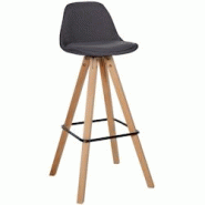Décoshop26 - Tabouret de bar chaise haute x1 repose-pieds style scandinave en tissu gris foncé structure en bois clair carré 10_0004637 - gris 3000 Décoshop26 - Tabouret de bar chaise haute x1 repose-pieds style scandinave en tissu gris foncé structure en bois clair carré 10_0004637 - gris 3000
