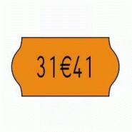 Étiquette Meto - format 22 x 12 mm - fluo orange - adhésif standard - boîte de 63 000 étiquettes