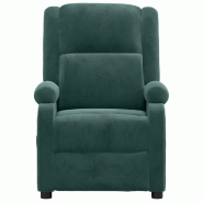 Fauteuil inclinable électrique vert foncé velours Modèle Xervella - 8720286936375