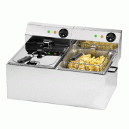 Friteuse de table sans robinet de vidange 2 cuve 8 L L2G