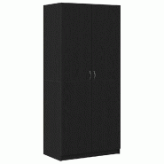 Helloshop26 - Armoire moderne style contemporain 90 x 52 x 200 cm pratique et élégante en bois d'ingénierie chêne noir 02_0051864 - noir Bois mass
