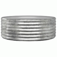 Helloshop26 - Lit surélevé de jardin ronde extérieur 100 x 100 x 36 cm finition thermolaquée en acier galvanisé argenté 02_0046575 - argenté ac