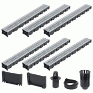 Helloshop26 - Lot de 6 caniveaux de drainage acier galvanisé 100 cm 02_0003069 - 3000105801530 Helloshop26 - Lot de 6 caniveaux de drainage acier galvanisé 100 cm 02_0003069 - 3000105801530