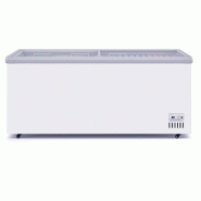 Romux® Îlot Congélateur 710 Litres avec 2 Portes Coulissantes en Verre Plat Blanc | Îlots Congélateurs Professionnels - 8435811807685