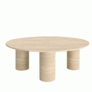 STELLAMEUBLES Table basse TINA en Travertin - 3667335113200