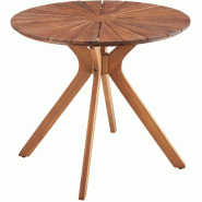 TecTake GmbH tectake Table de jardin Pollensa, ronde, résistante aux intempéries, en bois d'acacia massif  Marron - marron Bois massif 406562