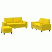 VidaXL Ensemble de canapés 3 pcs jaune clair tissu Modèle Zenith Salon - 3201895