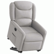 VidaXL Fauteuil inclinable électrique gris nuage tissu Modèle Morvane - 3303223
