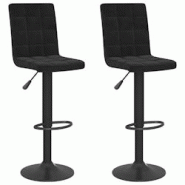 VidaXL Tabourets De Bar Lot De 2 Noir Velours - noir 335760 VidaXL Tabourets De Bar Lot De 2 Noir Velours - noir 335760