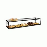 Vitrine neutre à poser - 1 niveau - 555 mm - verre trempé - EP20S | Sayl Barcelona - Avec lumière LED - noir 674005069548