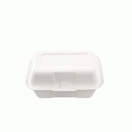 Betik Ecoline – 500 unités – Boîte repas bagasse blanc – 22 x 13 x 7,5 cm, 800 ml - blanc Bagasse 1010567
