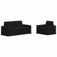 Canapé 2 pcs Noir 182 x 80 x 82 cm tissu Modèle Apex Urban Élite - Matériau naturel 8721364374331